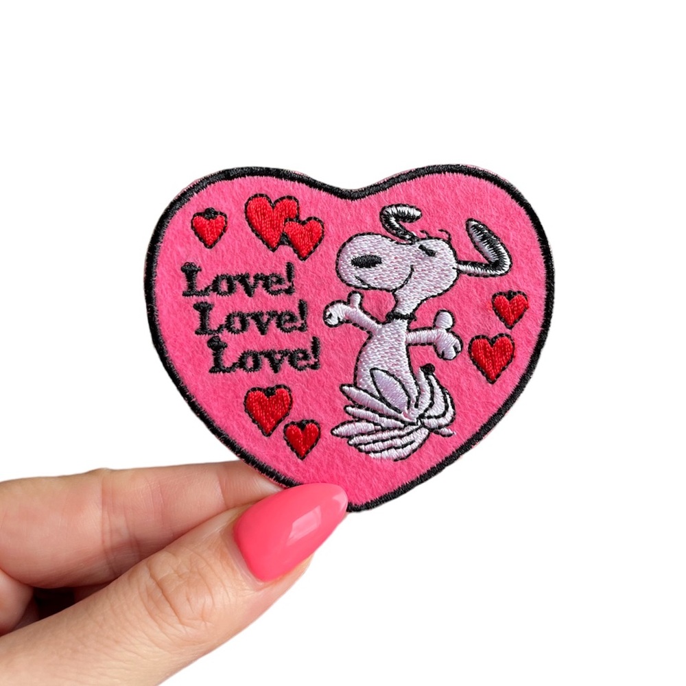 Snoopy Heart Iron on Patch
